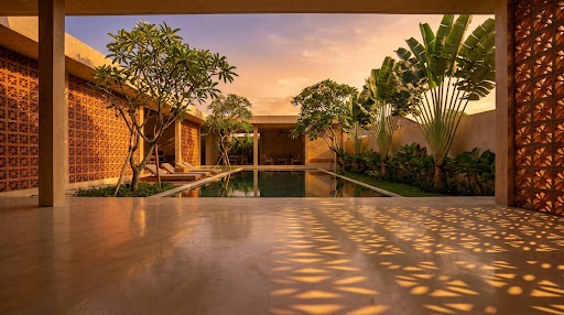 Canggu Coastal Pavilion Terracotta Breeze Block Lattice