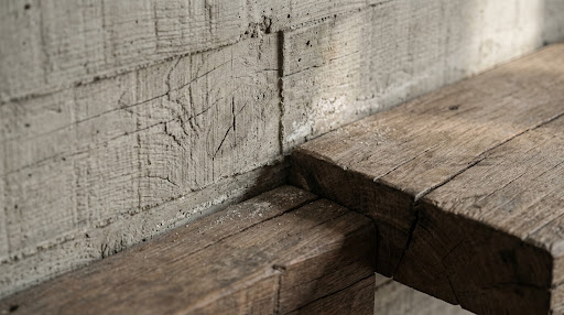 Board-Marked Concrete Formwork Grain & Ironwood Joinery